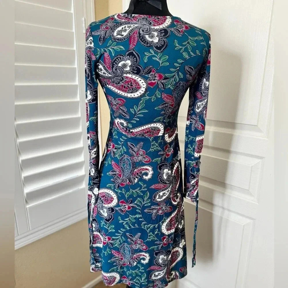 NWT | Ella Moon | Boho Long Sleeve Ruched Dress - Size S - Picture 4 of 8